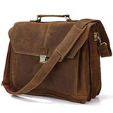 Vintage Leather + Canvas men briefcase Business bag Portfolio men office bag male canvas briefcase attache case document tote
