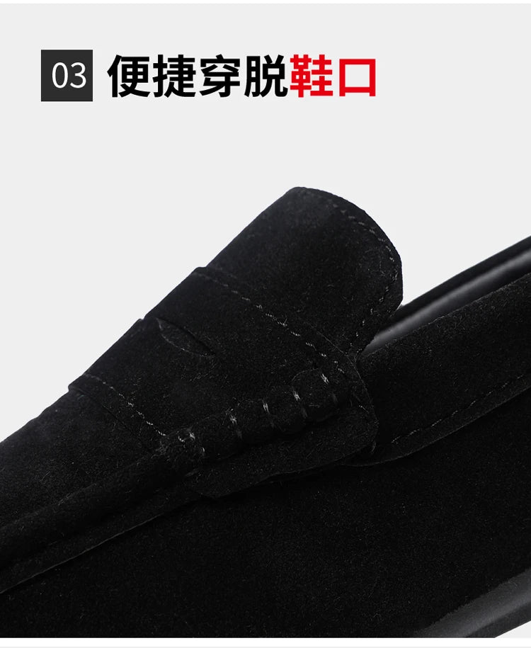 2026 Casual Men's Shoes Versatile Comfortable Work Shoes Driving Loafers Black, Grey, Khaki Three-Colour