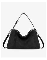 Russian Women's Genuine Suede Cowhide Leather Shoulder Bag Retro Frosted Cow Large Capacity Versatile Commuting Luxury Designer