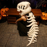 115cm Cosplay Wearable Dinosaur Skeleton Headgear Funny Party Decor Doll Soft Stuffed Animal Soft Plush Halloween Game Prop Gift