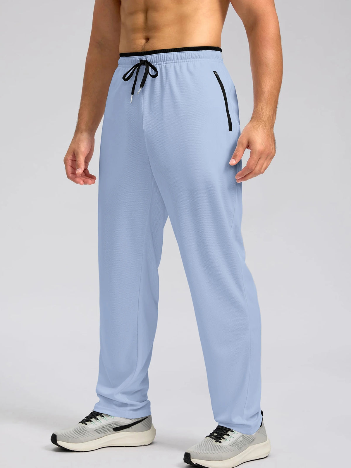 Men's Drawstring Activewear Pants with Zipper Pockets