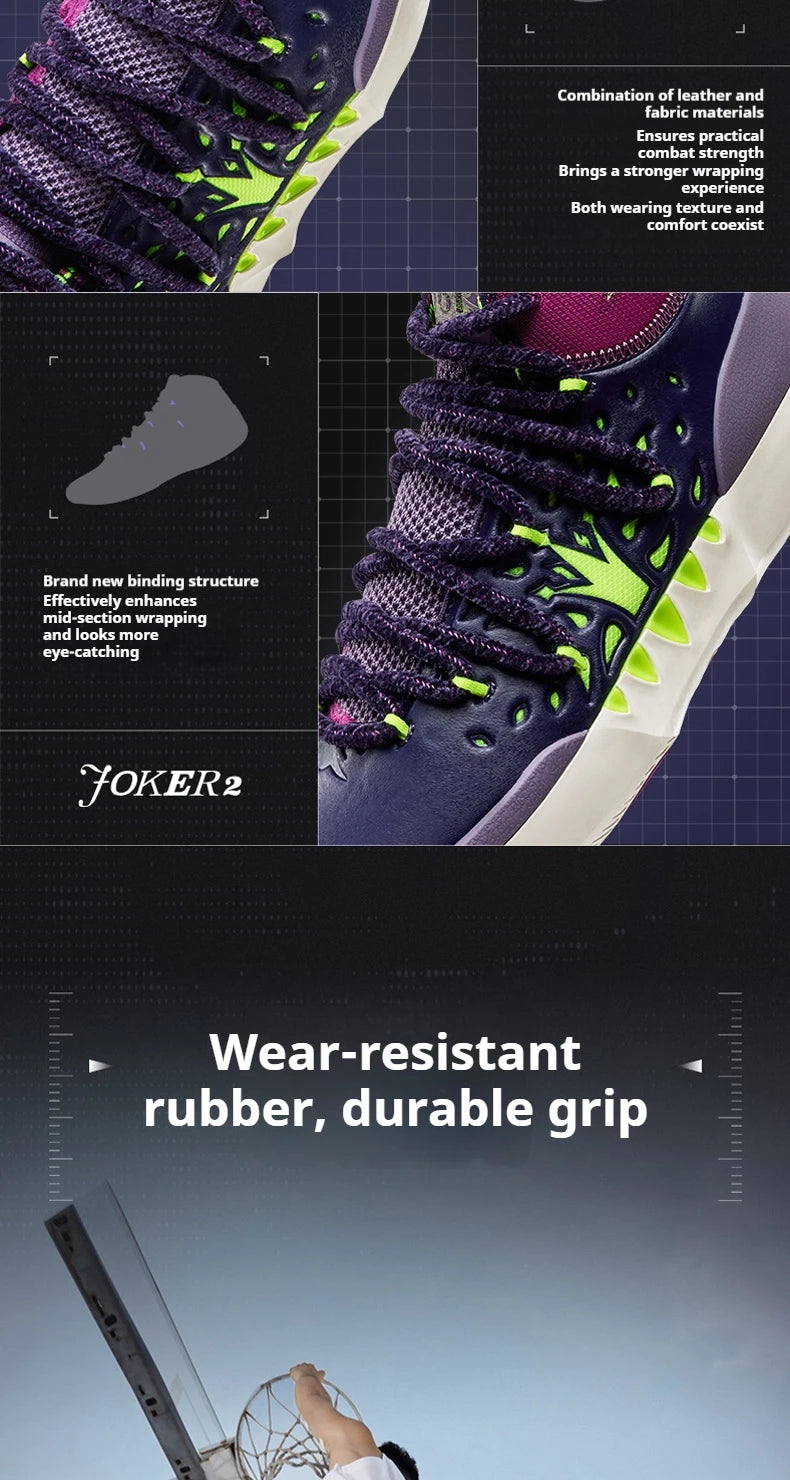 361 Degrees Joker 2 Men Basketball Shoes High-top New Jokic Shock-Absorbing Anti-slip Actual Support Male Sneakers 672611104