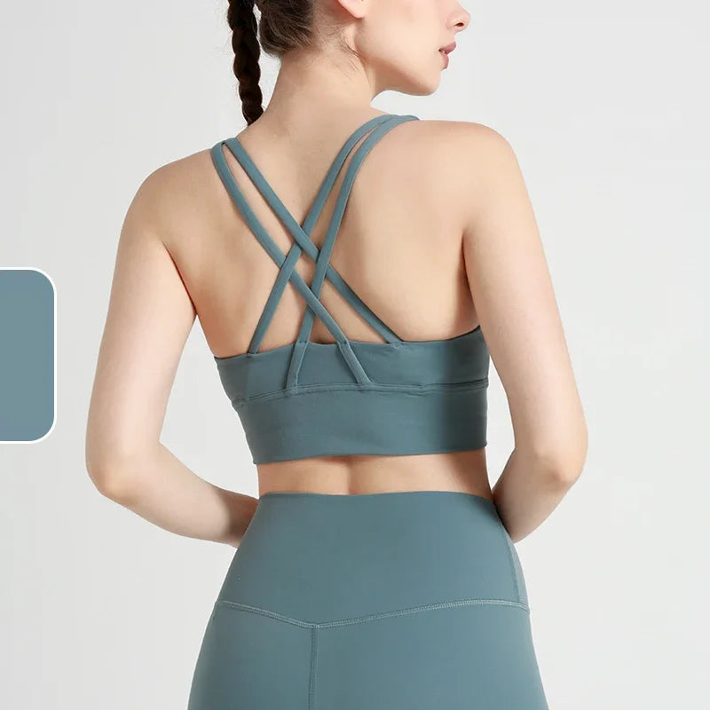 Women's Cross-Back Yoga Sports Bra