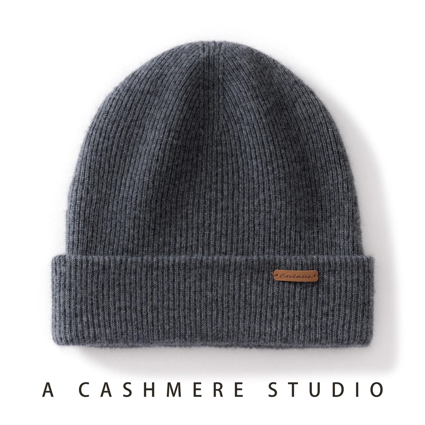 100% Cashmere Beanie Hat – Unisex Knit Winter Cap