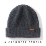 100% Cashmere Beanie Hat – Unisex Knit Winter Cap