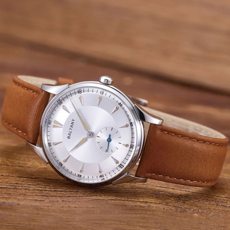 Baltany S4101 Retro Dress Watch Man 38.5MM Light Gold Watch Sapphire Crystal ST1701 Automatic Mechanical Watch For Man Luxury