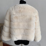 Elegant Winter Faux Fox Fur Crop Jacket