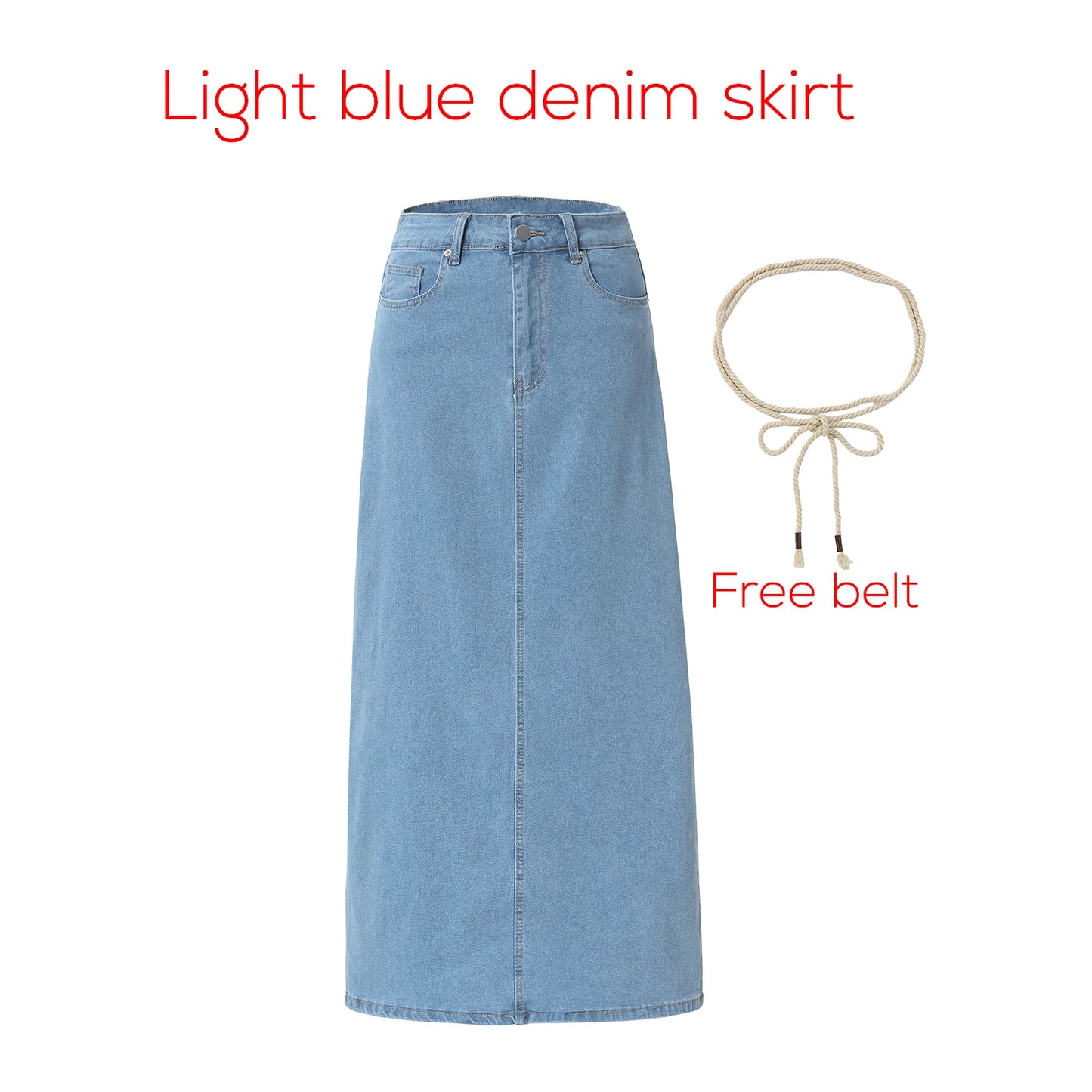 Women's Cotton Denim Midi Skirt | Spring 2026