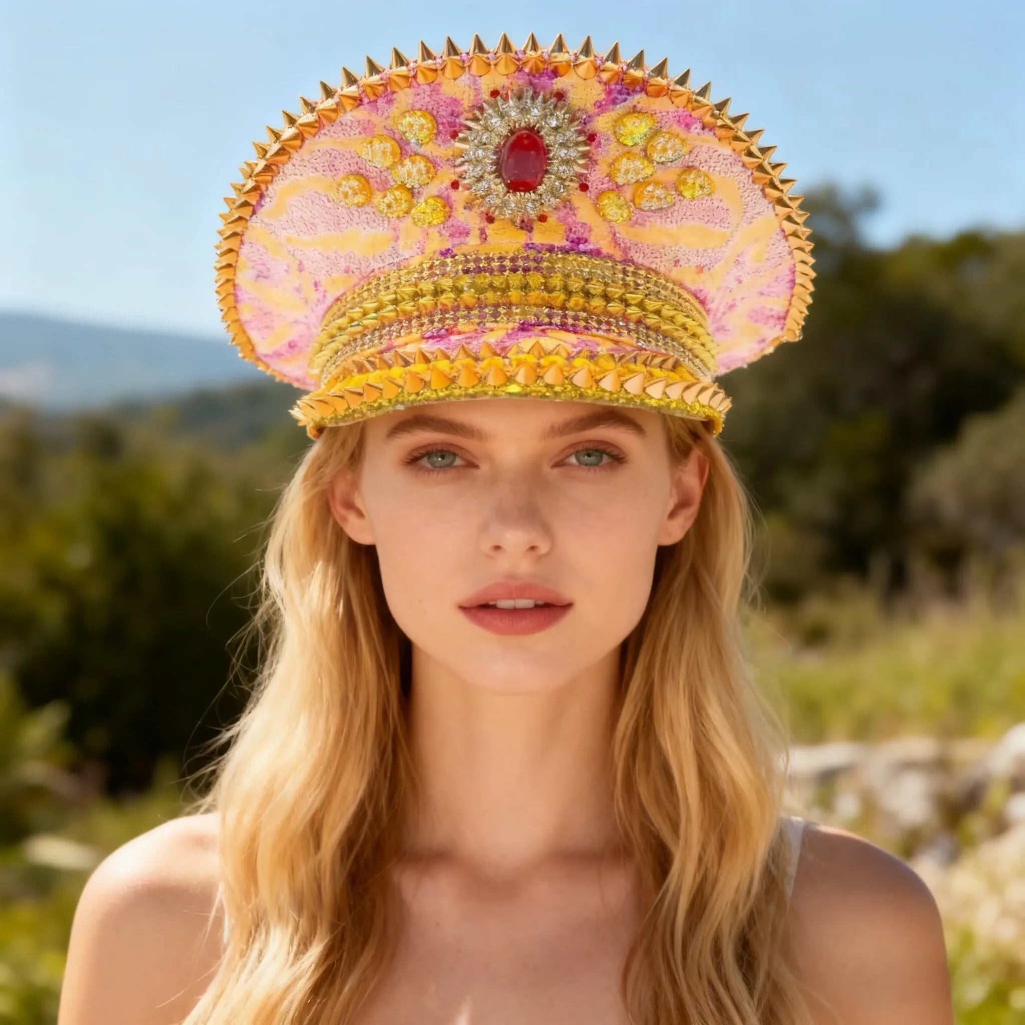Rhinestone Captain Hat | Festival & Masquerade Cap