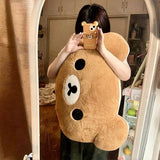 Rilakkuma Plush Bed Headrest Cushion For Dorms Soft Stuffed Bunk Bed Backrest Pillow Cute Decor For College Student Bedrooms