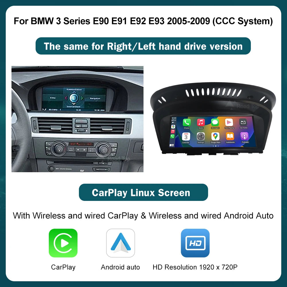 8.8'' Wireless CarPlay & Android Auto for BMW 3/5 Series – CCC & CIC Multimedia Screen