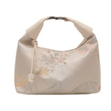 Luxury Embroidery Shoulder Bag Nylon Texture Small Armpit Bag Pearl Pendant Bucket Handbag Women Girl