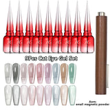AS 9pcs Cat Eye Magnetic Moonlight Gel Nail Polish Set 15ml Sparkle White Silver Water Light Red UV Gel Nail Art Manicure Vernis