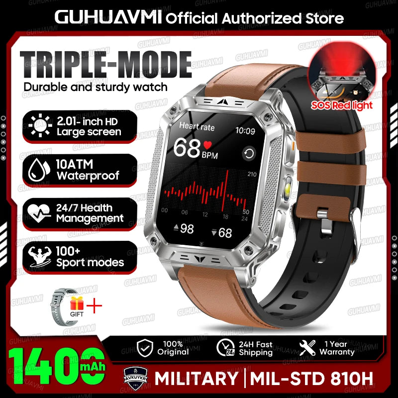 2026 Military-Grade Outdoor Sports Smartwatch 1400mAh