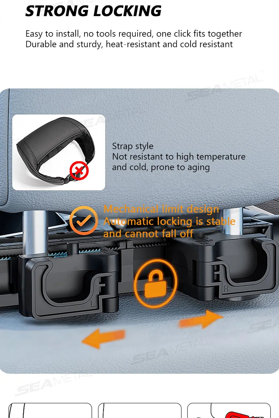 SEAMETAL Multifunctional Car Headrest 3D Memory Foam Neck Support Pillow Free-Adjustment Neck Protection Pillow for Traveling