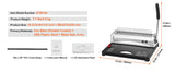 SucceBuy Binding Machine Comb Binding Machine 21Holes Binding 450 Sheets Book Binder Machine with 100 PCS 3/8'' Comb Binding Spines