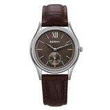 BERNY Watches for Men Luxury Slim Classic Stylish Dress Quartz Watch Stainless Steel Case Elegance Leather Band Wristwatch