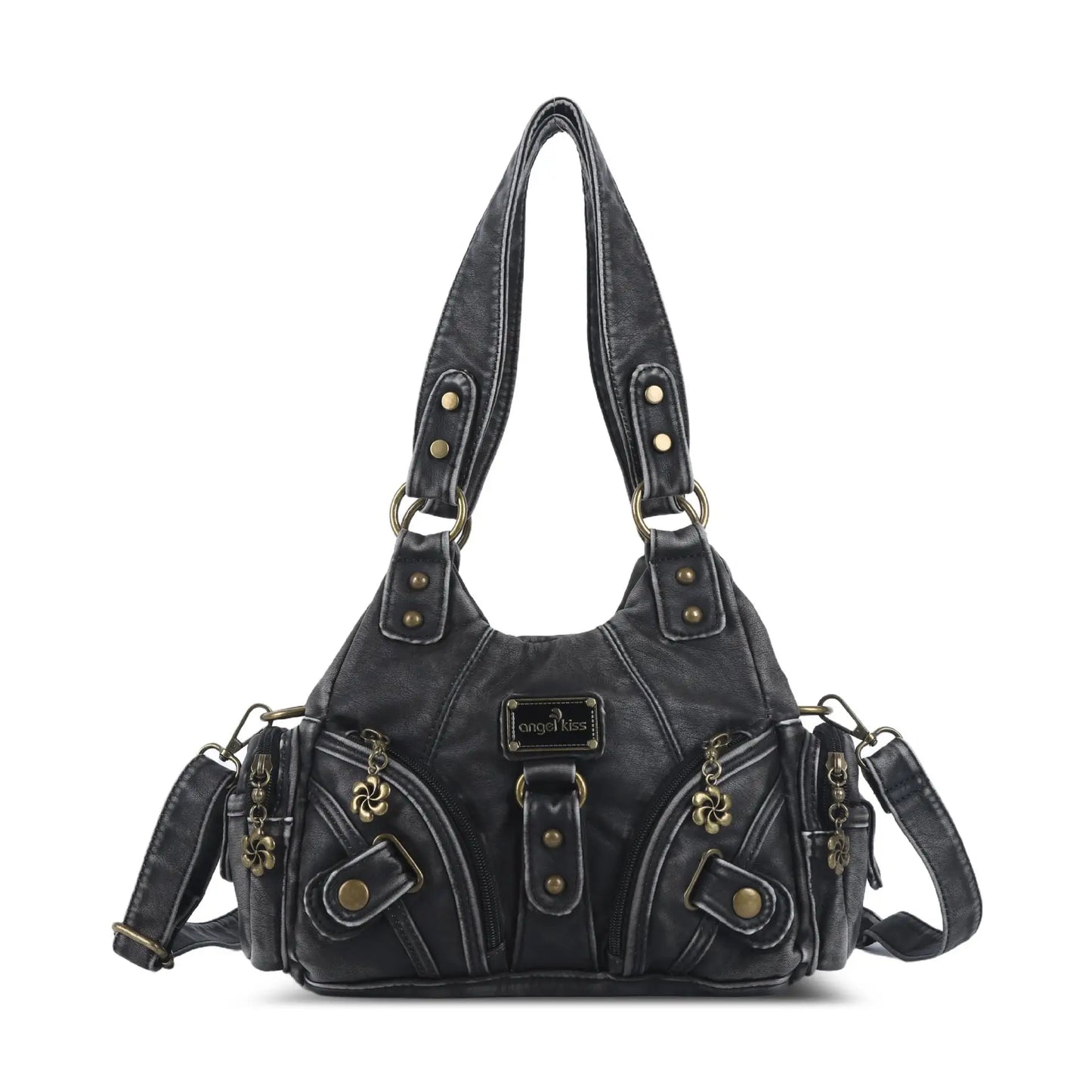 Angelkiss Women Handbags Rose Soft Tote Bag Small Top-handle Purse Fashion Satchel Multi-Pockets Shoulder Bag Hobos Phone Pack