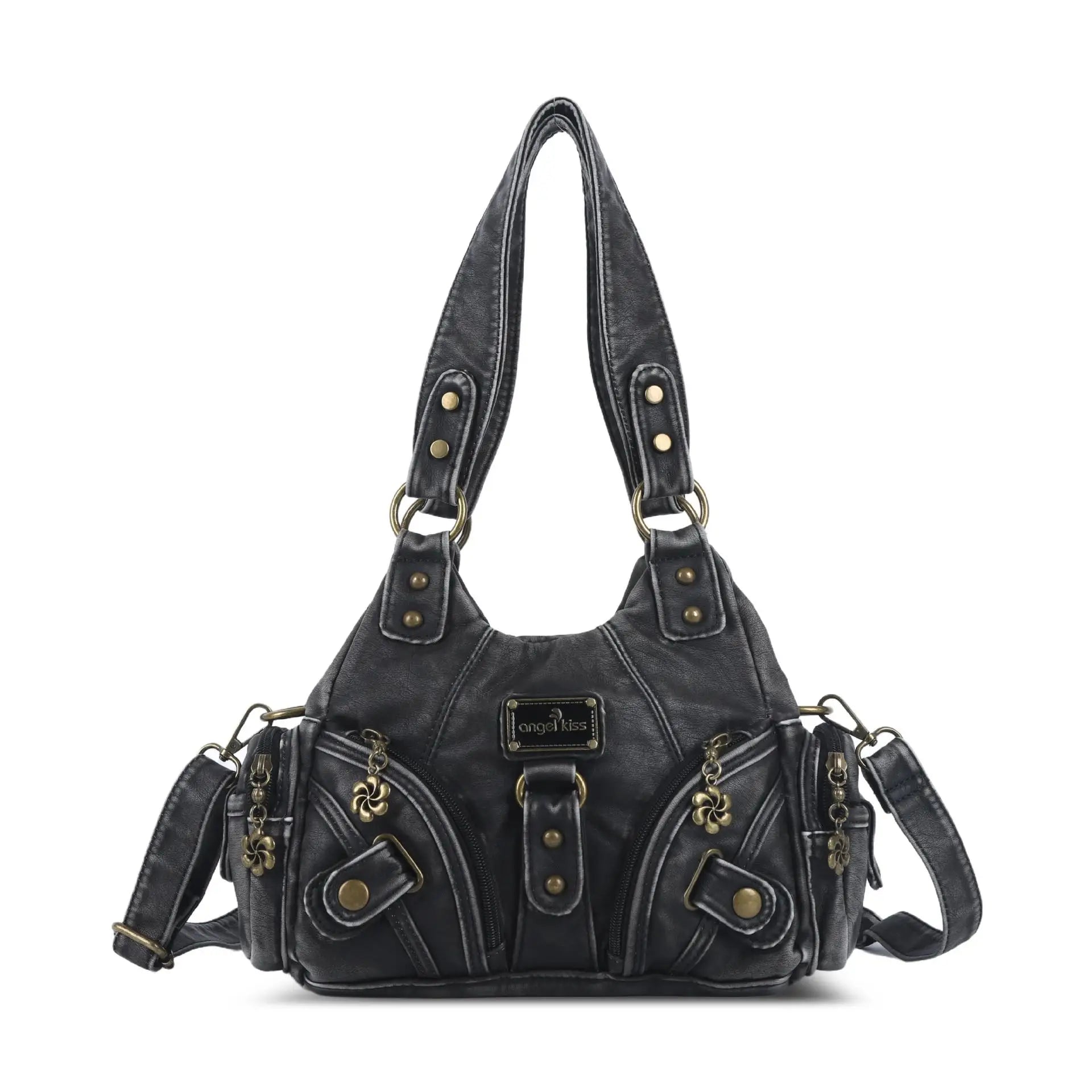 Angelkiss Women Handbags Rose Soft Tote Bag Small Top-handle Purse Fashion Satchel Multi-Pockets Shoulder Bag Hobos Phone Pack