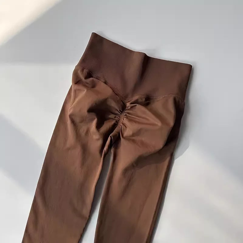 High-Waist Seamless Yoga Leggings – USA-Made Push-Up Fitness & Gym Tights