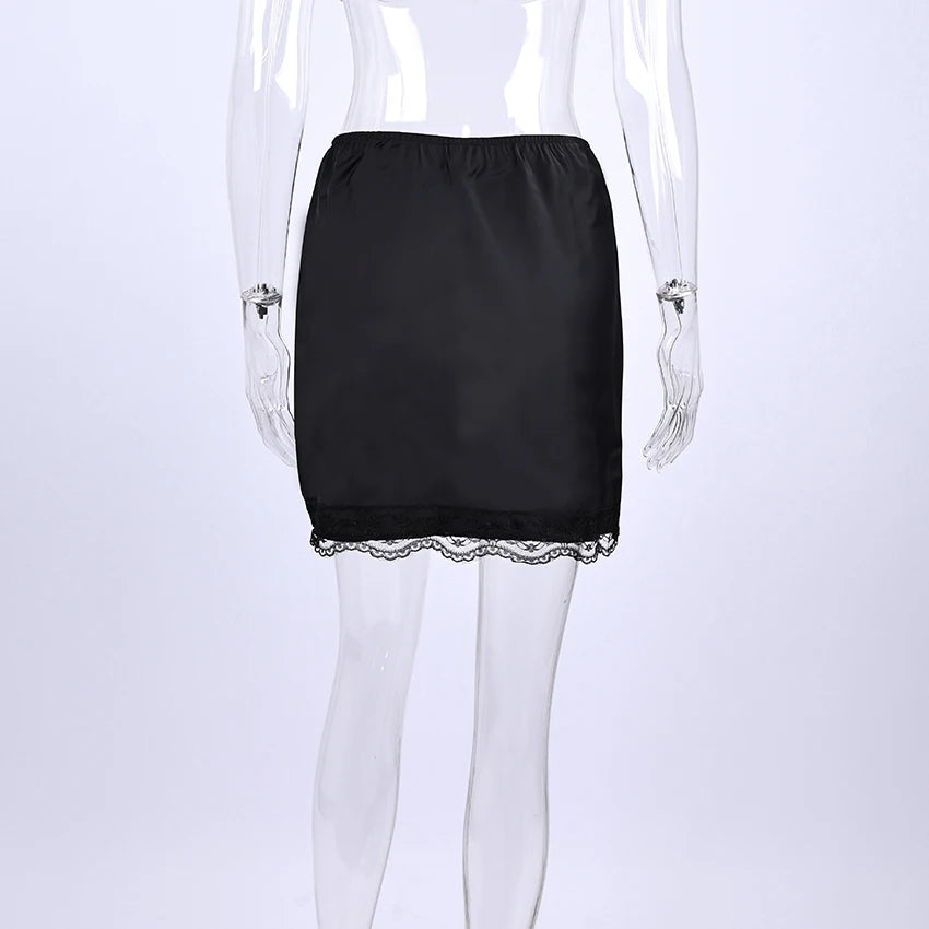 Elegant High-Waist Satin Mini Pencil Skirt