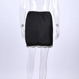 Elegant High-Waist Satin Mini Pencil Skirt