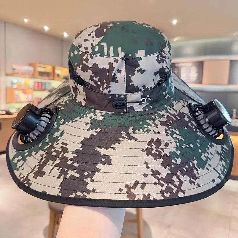 Solar-Powered Cooling Bucket Hat | UPF 50+ Wide Brim