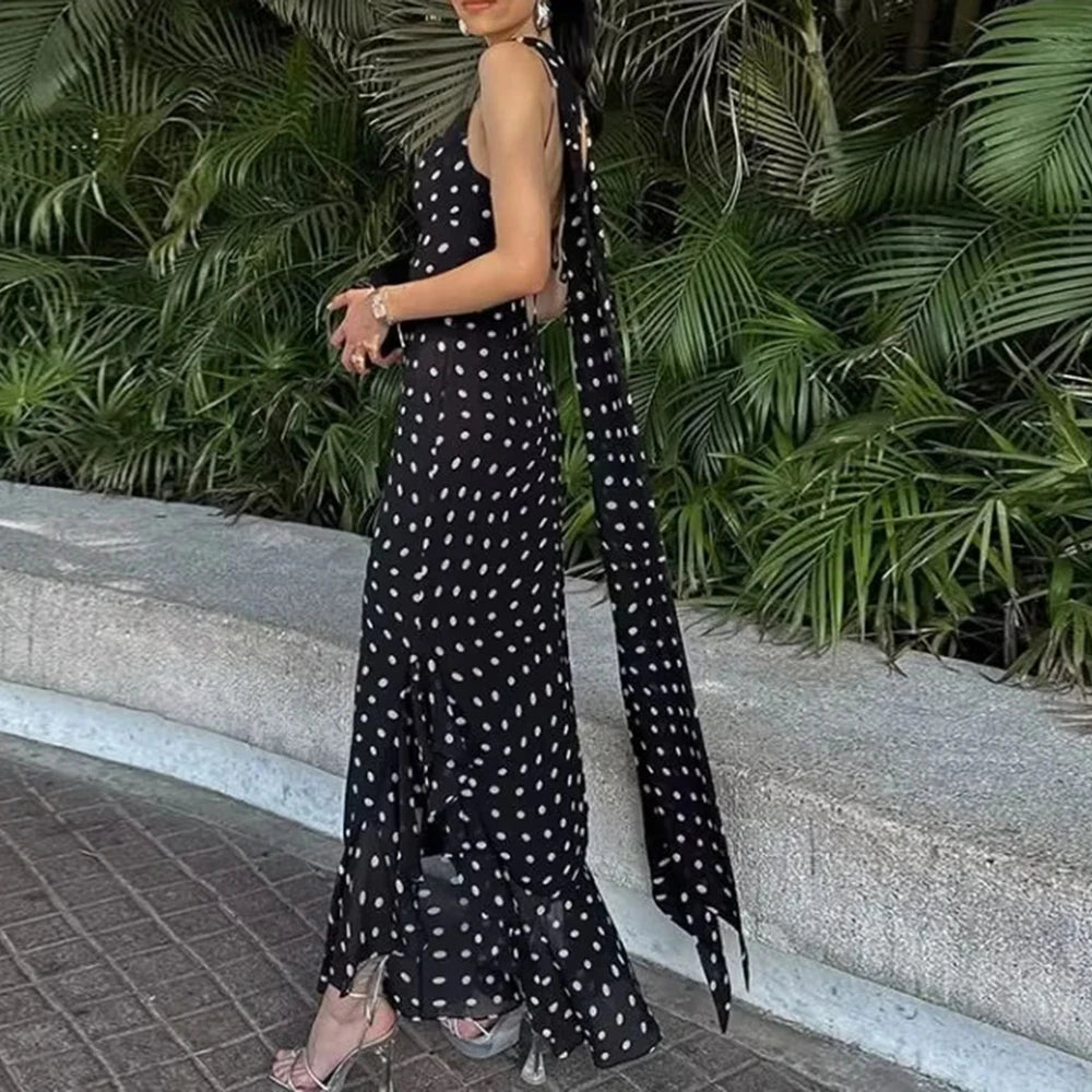 Elegant High-Waist A-Line Maxi Dress