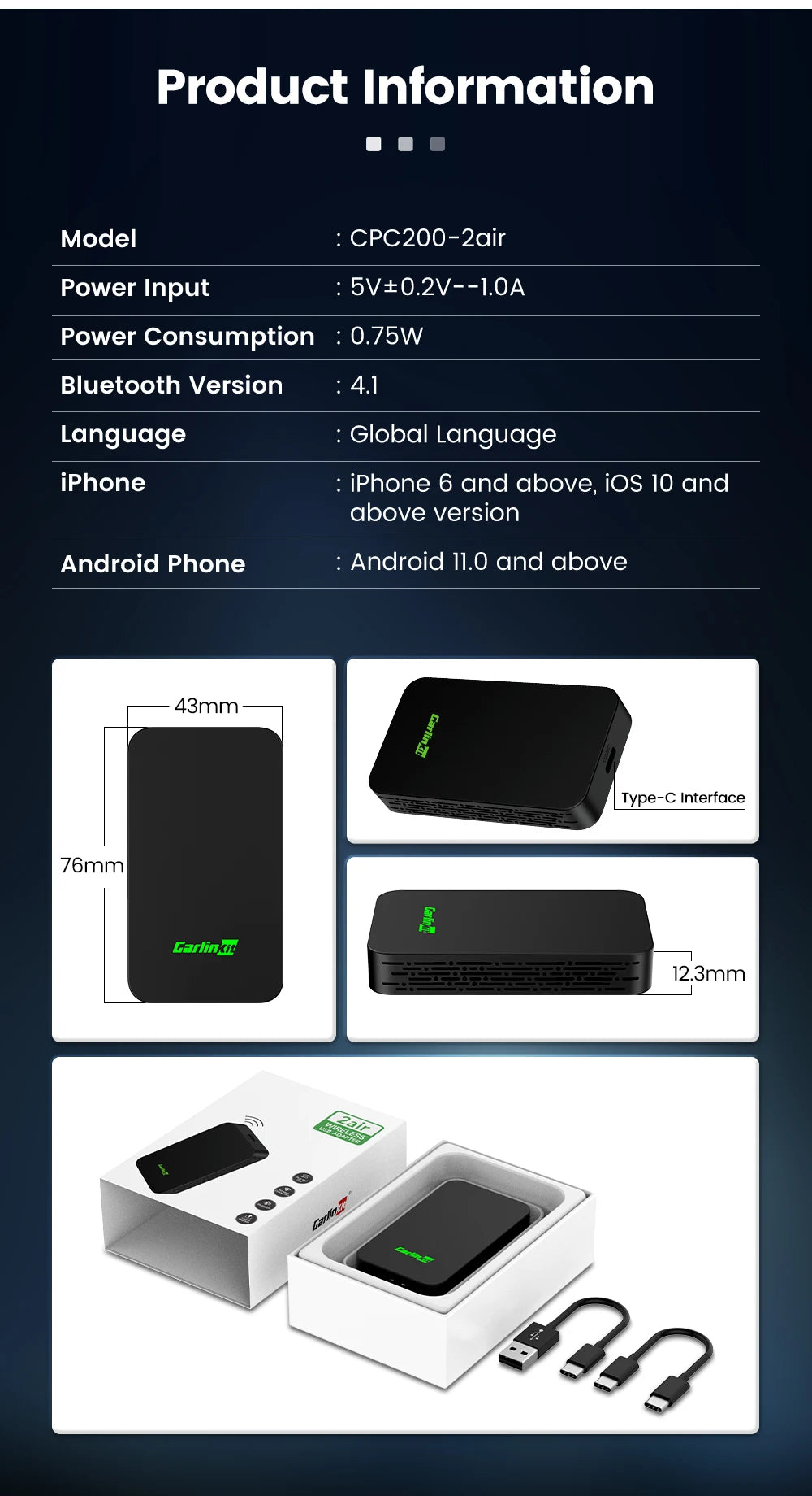 CarlinKit Wireless CarPlay & Android Auto Adapter