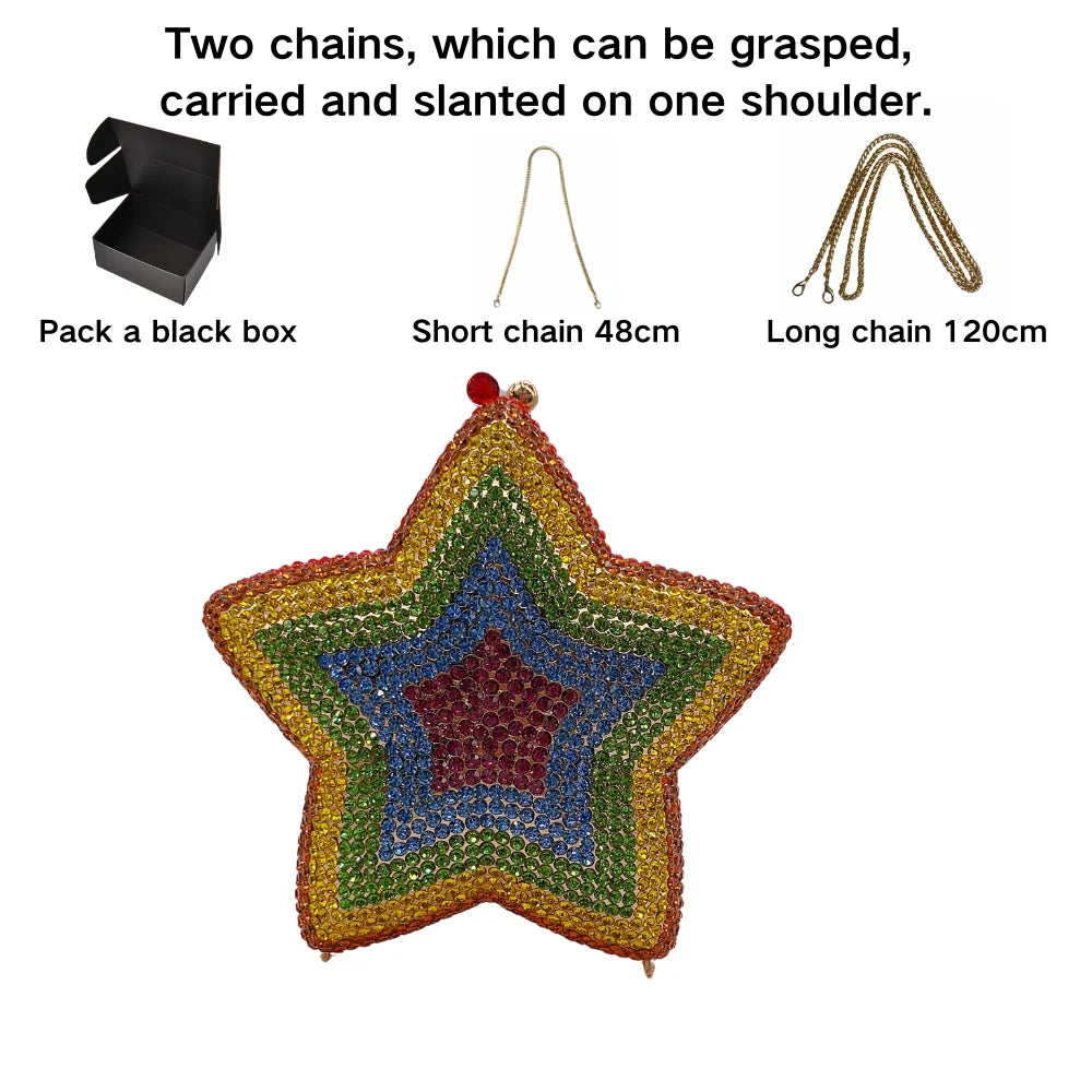 New Star Diamond Dinner Bag Foreign Trade Banquet Diamond Hand Bag Women's Bag Starr Lane Stone Crach