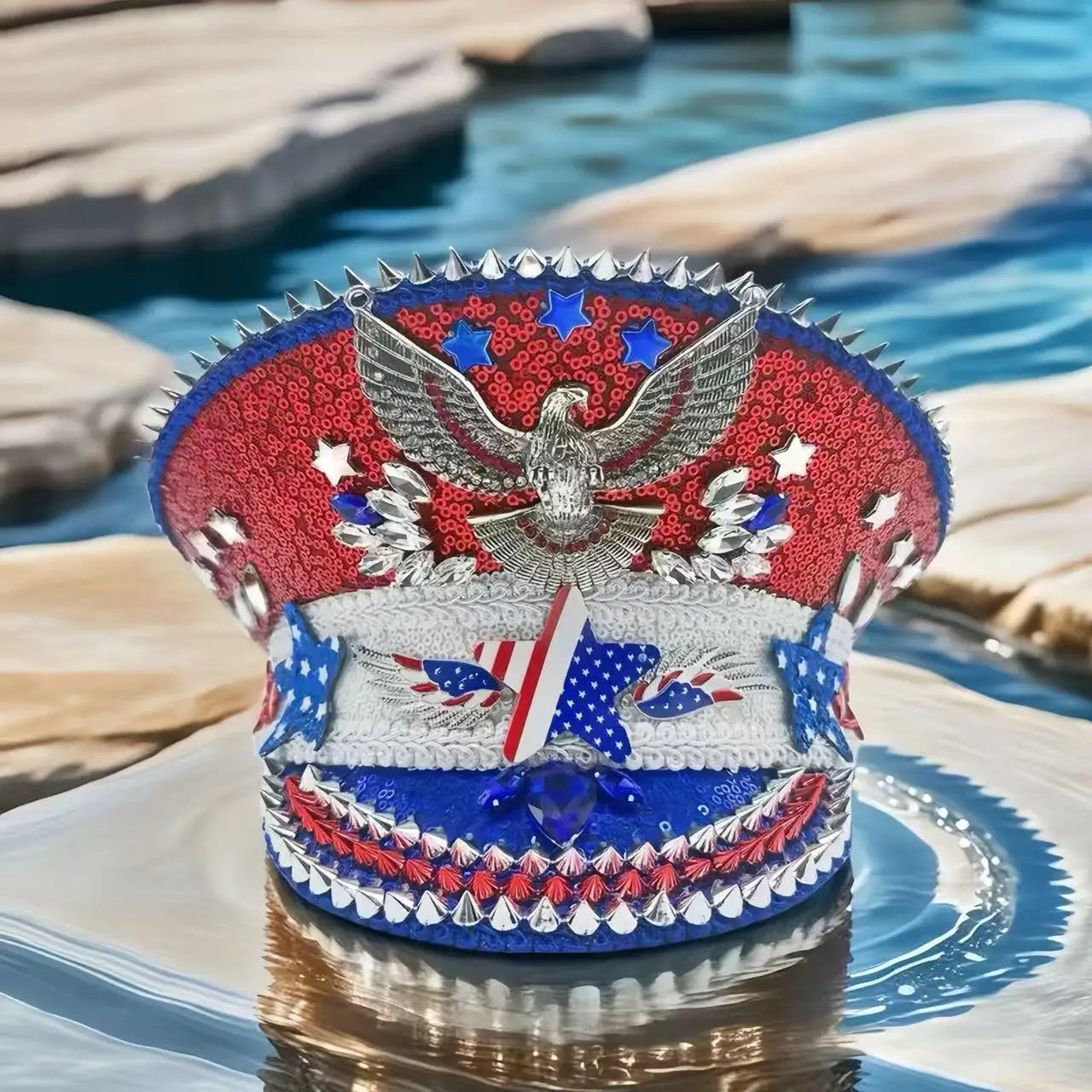 Rhinestone Captain Hat | Festival & Masquerade Cap