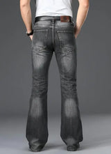 Men's Flared Jeans with Mid-Rise Waist