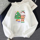 Bubu Dudu Cute Cartoon Printed Fleece Hoodie - Unisex Hip Hop Loose Streetwear