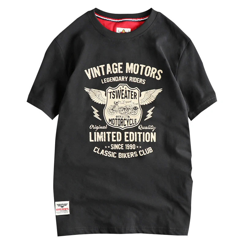 Men's Vintage Motorcycle Cotton T-Shirt