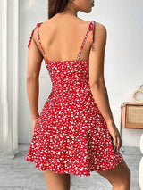 Women's Summer Floral Spaghetti Strap Mini Sundress – Casual A-Line Beach Dress