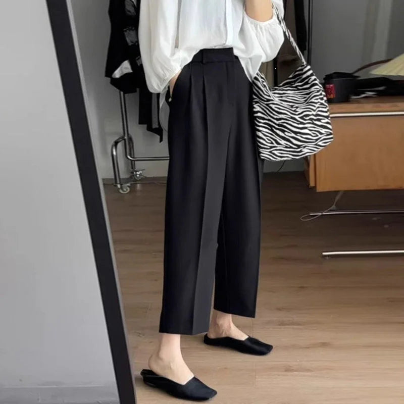 Women's High-Waist Ankle-Length Office Pants