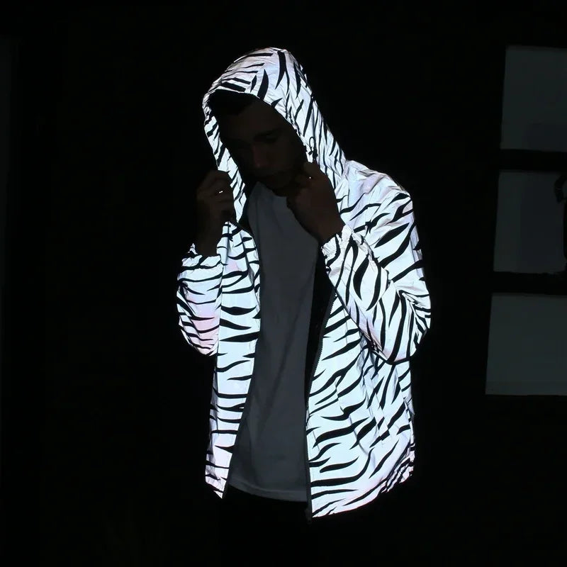 Men's Reflective Night-Shine Hooded Windbreaker
