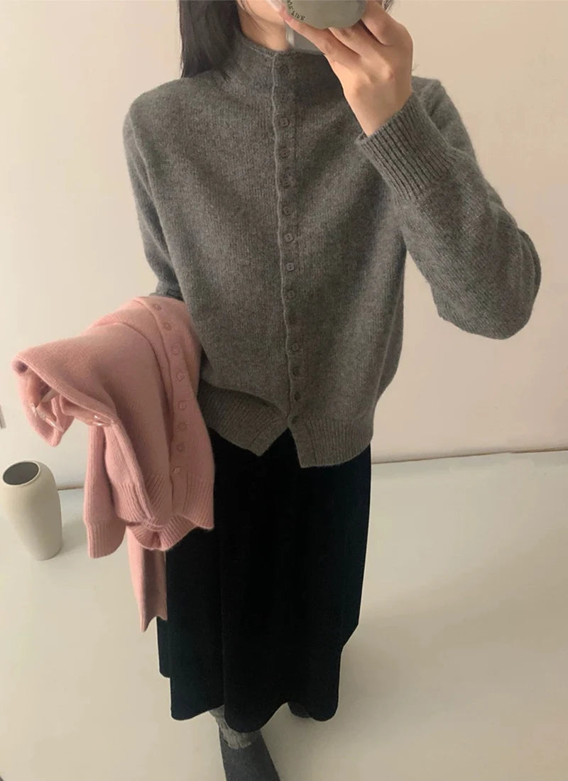 Women's Stand Collar Knit Cardigan