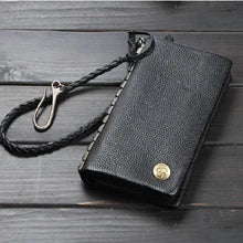 Handmade Vintage Crazy horse Genuine Leather Wallet men Leather long wallet clutch bag male purse money clips money bag
