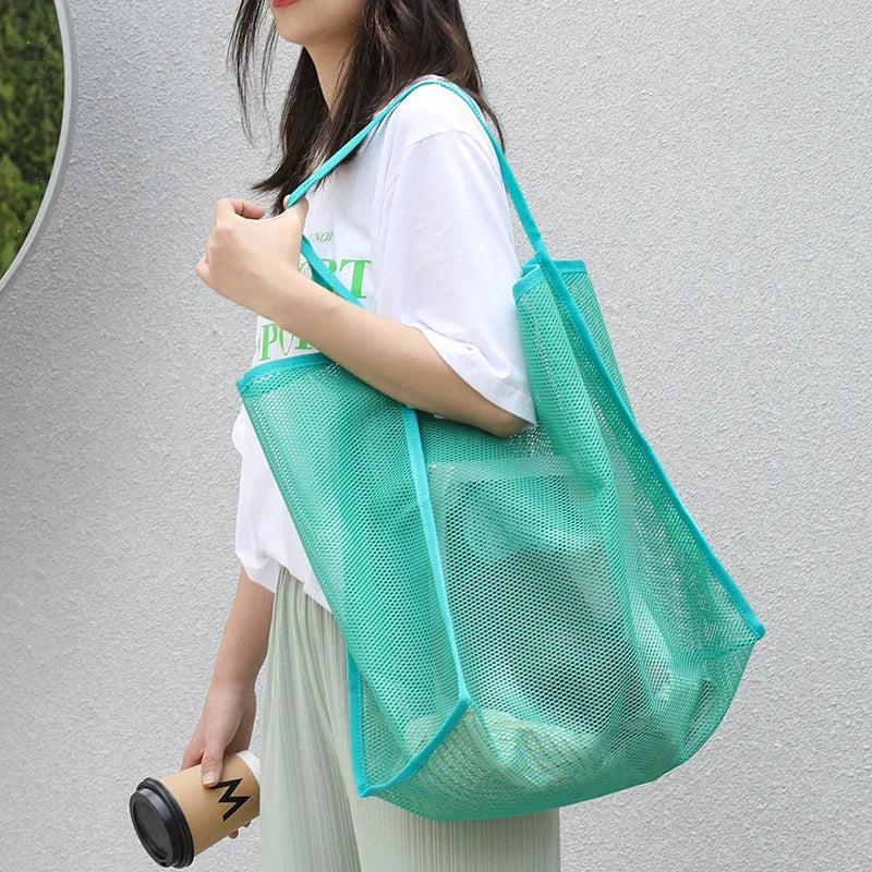 Women's Mesh Tote Bag for Beach & Shopping