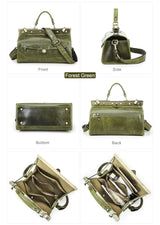 CONTACT'S Genuine Leather Top Handle Bags for Women Sling Shoulder Bags Tote Bag Handbags Metal Frame Female Bags Office Ladies