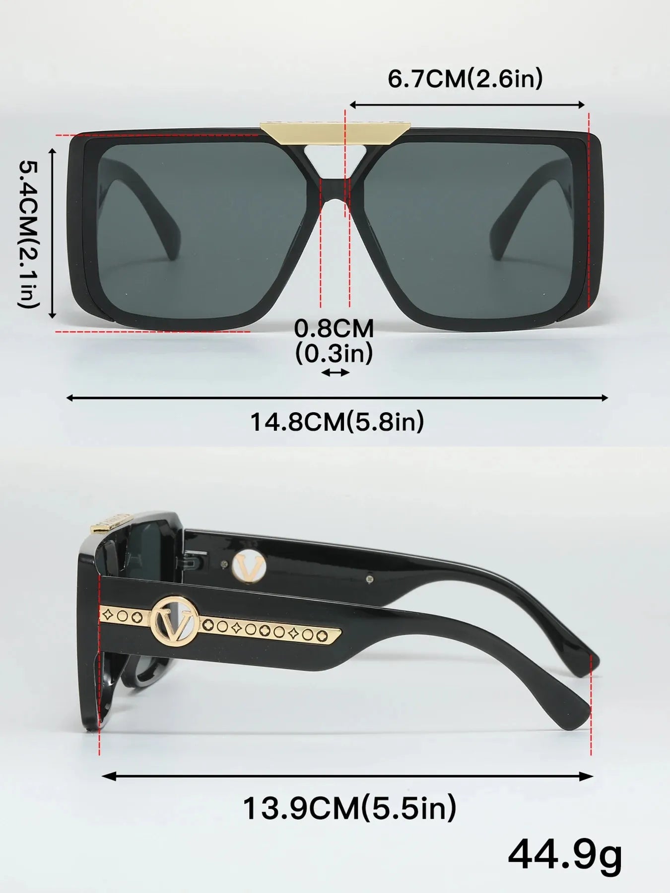 Classic Retro Square Frame Sunglasses for Men