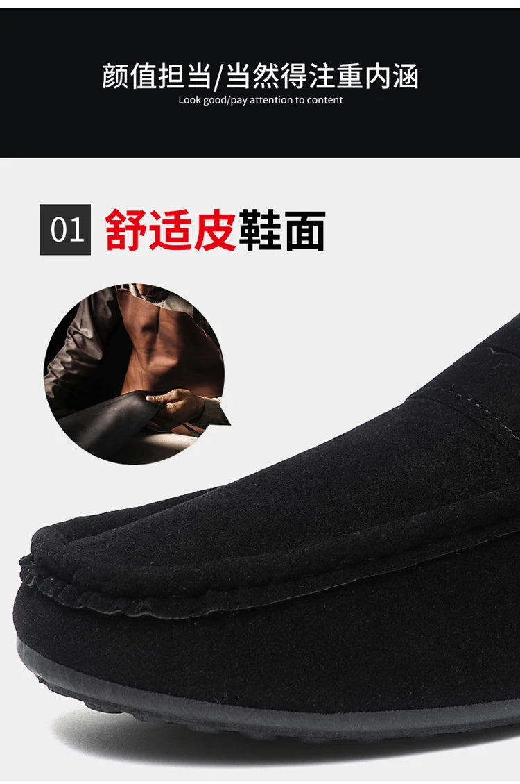 2026 Casual Men's Shoes Versatile Comfortable Work Shoes Driving Loafers Black, Grey, Khaki Three-Colour