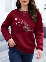 Loose Sweatshirt Casual Long Sleeve Women Autumn and Winter  Comfortable Pullover Crewneck Loose Female Clothes Graphic Y2K Top