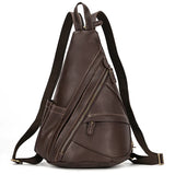 Single Shoulder Bagpack Genuine Leather Chest Bag Outdoor Riding Bag Chest Packs For Biker Men Male Sling Bags Cow Leather