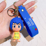 Anime Inside Out 2 Keychain Cartoon Cute Joy Sadness Anger Fear Doll Figure Keyring Schoolbag Lanyards Pendent Christmas Gift