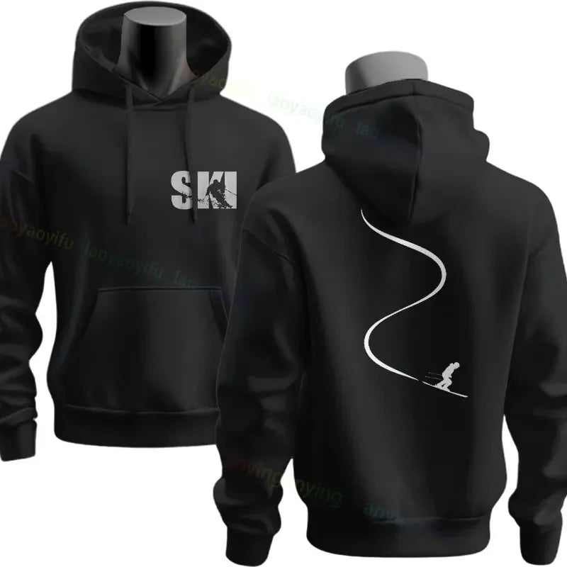 Men's Ski & Snowboard Graphic Hoodie for Fall and Winter