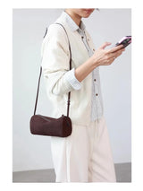 Full Grain Leather Soft Balck Small Size Crossbody Bags For Women Luxury Adjustable Shoulder Strap Underarm Bag Portable Handbag