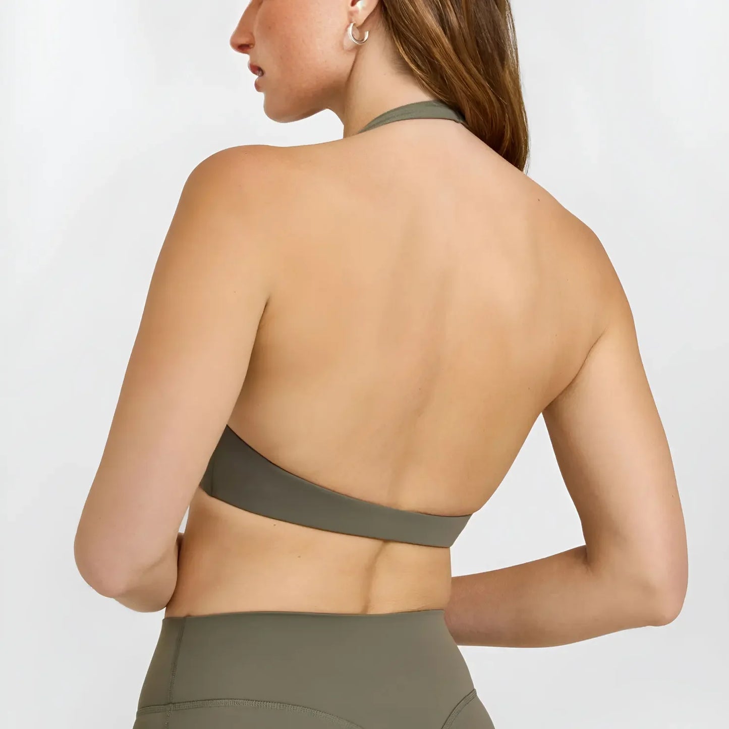 SoftMotion Halter Neck Bralette – High-Support Gym & Yoga Top