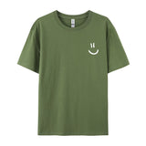 Men's Cotton T-Shirt with Minimalist Smile Print